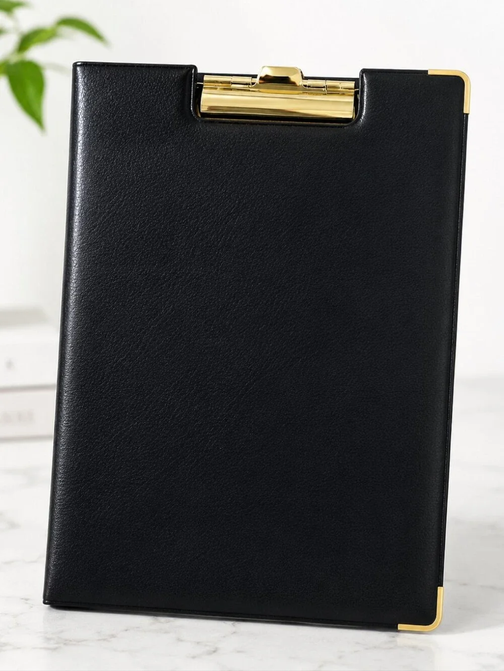 Elegant Black Porfolio Clipboard with Gold Clip, NWOT